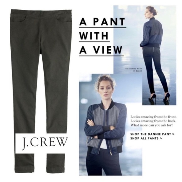 J. Crew Dark green Dannie Straight Leg Pants - Picture 1 of 8